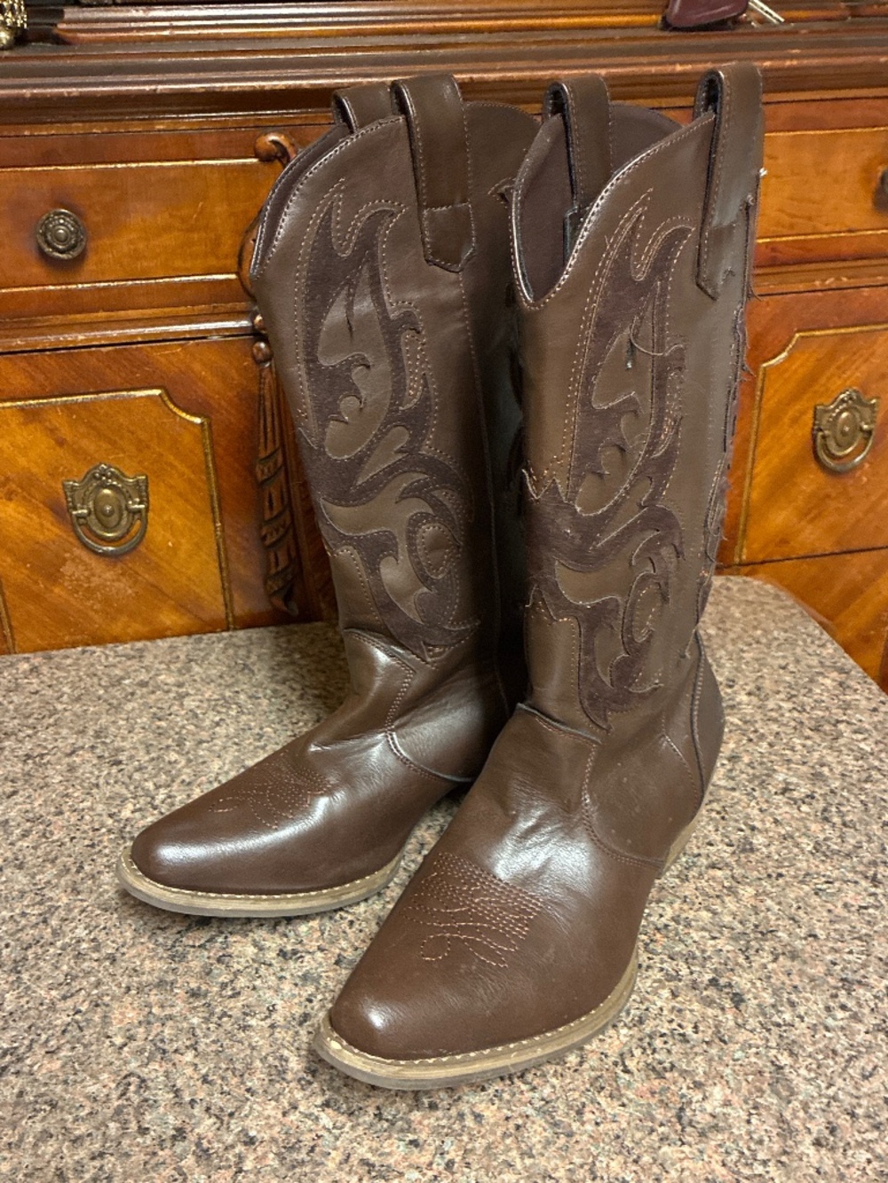 Shibever Brown Western Cowboy Boots